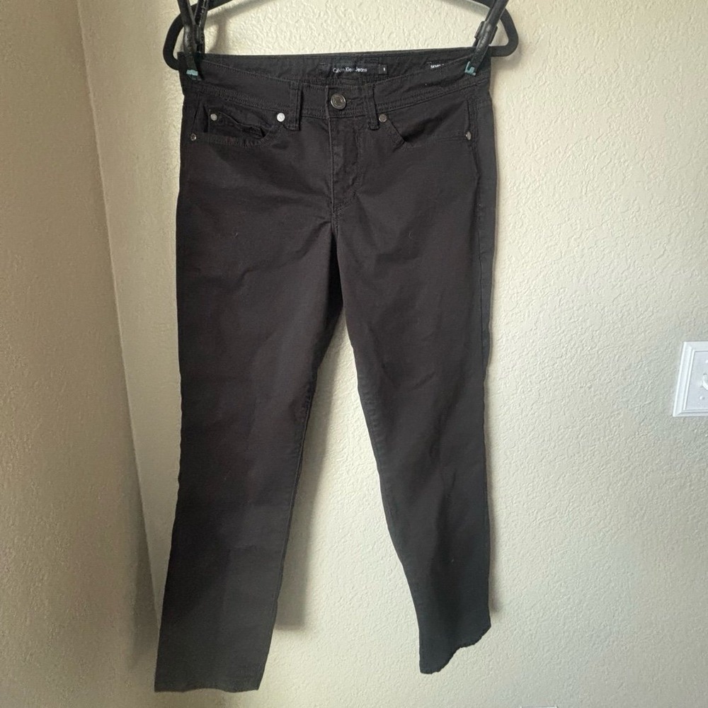 Calvin Klein Sz 6 black jeans‎ skinny crop - Picture 3 of 9
